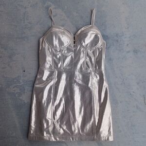 Love Fate Destiny Gold Corset Mini Dress